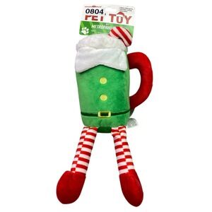 Elf Dog Toy Plush Squeaker Christmas 6.5"‎